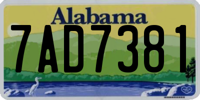 AL license plate 7AD7381