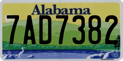 AL license plate 7AD7382