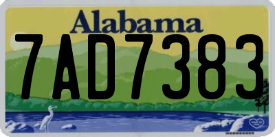 AL license plate 7AD7383