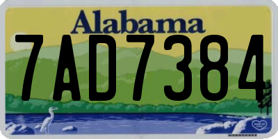 AL license plate 7AD7384