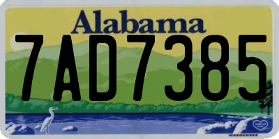 AL license plate 7AD7385
