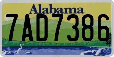 AL license plate 7AD7386