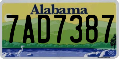 AL license plate 7AD7387