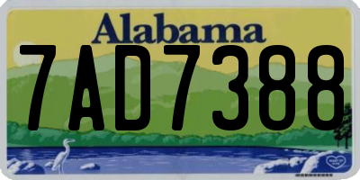 AL license plate 7AD7388