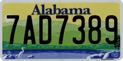 AL license plate 7AD7389