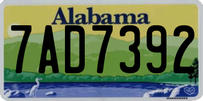 AL license plate 7AD7392