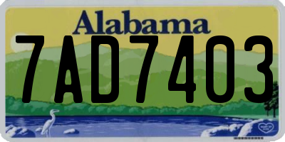 AL license plate 7AD7403