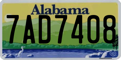 AL license plate 7AD7408