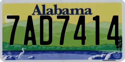 AL license plate 7AD7414