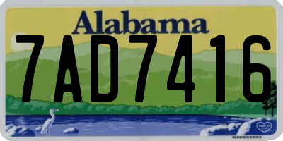 AL license plate 7AD7416