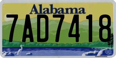 AL license plate 7AD7418