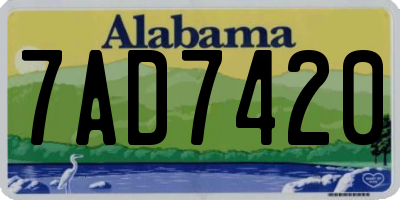 AL license plate 7AD7420