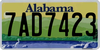 AL license plate 7AD7423