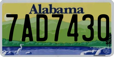 AL license plate 7AD7430