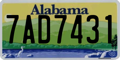 AL license plate 7AD7431