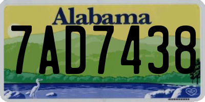 AL license plate 7AD7438