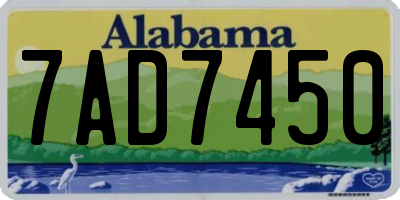 AL license plate 7AD7450
