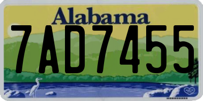 AL license plate 7AD7455