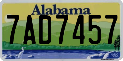 AL license plate 7AD7457