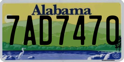 AL license plate 7AD7470