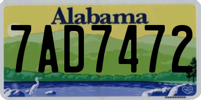 AL license plate 7AD7472