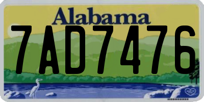 AL license plate 7AD7476