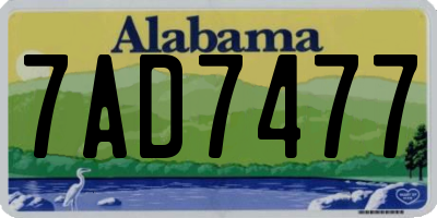 AL license plate 7AD7477