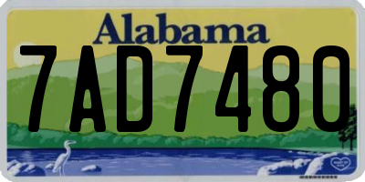 AL license plate 7AD7480