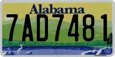 AL license plate 7AD7481