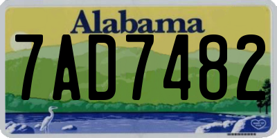 AL license plate 7AD7482