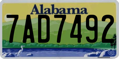 AL license plate 7AD7492