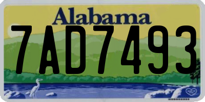 AL license plate 7AD7493