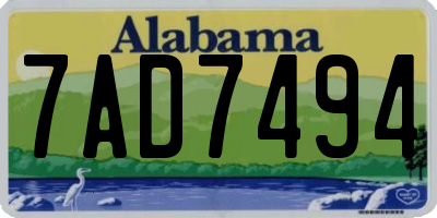 AL license plate 7AD7494