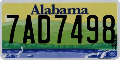 AL license plate 7AD7498