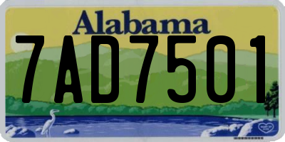 AL license plate 7AD7501