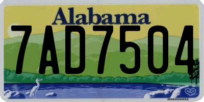 AL license plate 7AD7504