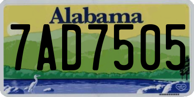 AL license plate 7AD7505