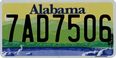 AL license plate 7AD7506