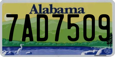 AL license plate 7AD7509