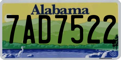 AL license plate 7AD7522