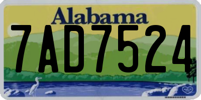 AL license plate 7AD7524