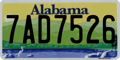 AL license plate 7AD7526
