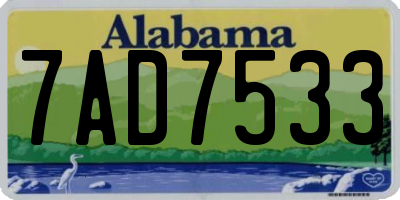AL license plate 7AD7533