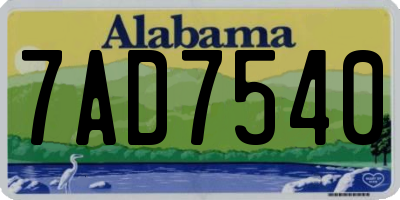 AL license plate 7AD7540