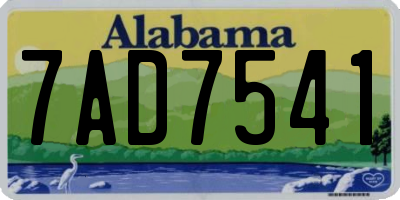 AL license plate 7AD7541