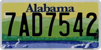 AL license plate 7AD7542
