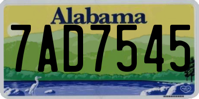 AL license plate 7AD7545
