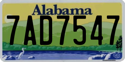 AL license plate 7AD7547