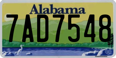 AL license plate 7AD7548