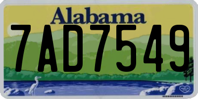 AL license plate 7AD7549